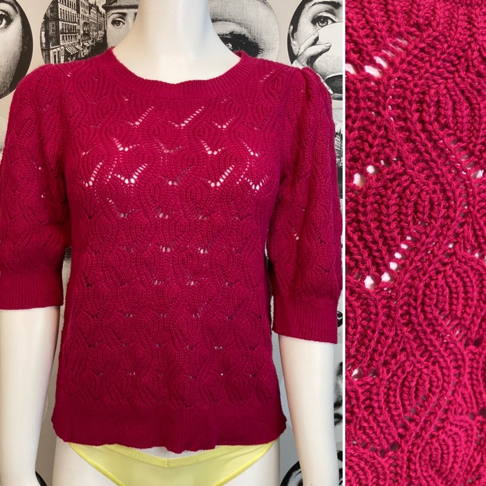 LOFT Women's Crew Neck Sweater - Rich Pink